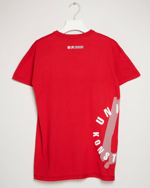 "UNITED KONSTRUCT STAMP RED" t-shirt by MAP London
